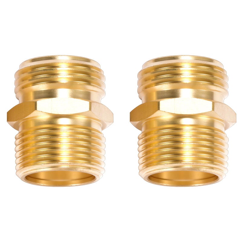 Sanpaint 2 Pack 3/4" GHT to 3/4" NPT Male Connector, Brass Garden Hose Fitting, Male Hose Adapter - Image 4